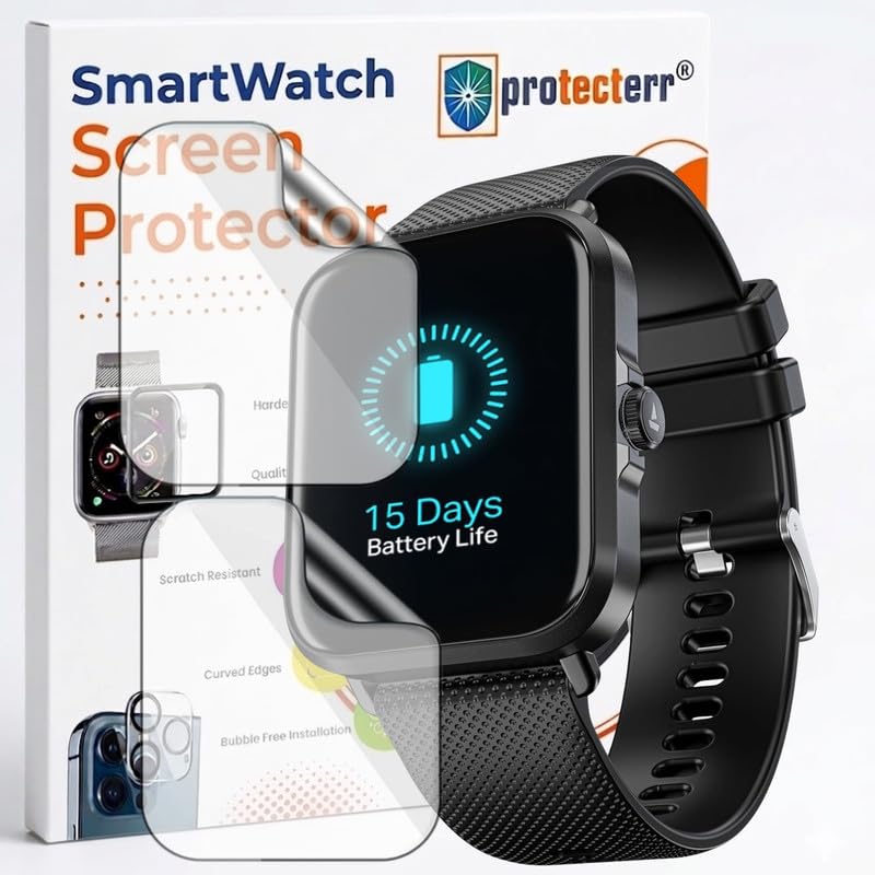 Image of 2-Pack Screen Protector for Boat Storm Infinity 1.83 inch Smartwatch - Flexible TPU Screen Guard, HD Clear, Anti Scratch, Bubble Free, Full Coverage Film - Not Tempered Glass