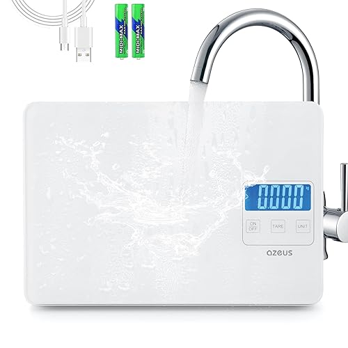 Azeus Báscula de cocina digital de 6 unidades recargable por USB Pesa gramos y onzas con alta precisión desde 113 g Capacidad hasta 5 kg rango de