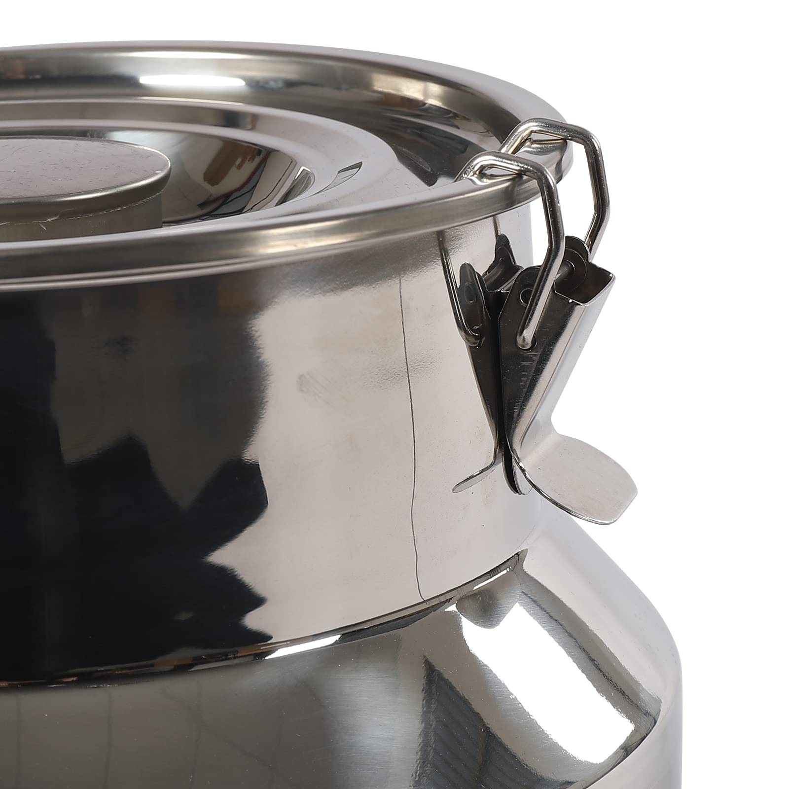 201 Edelstah - Jarra hermética para leche, tapa a prueba de fugas, recipiente de acero inoxidable con junta de silicona, depósito de leche con asa para vino, aceite, zumo (14 L)