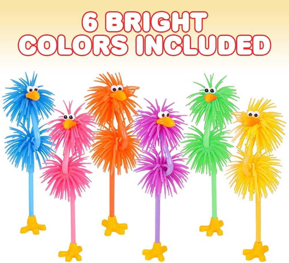 ArtCreativity Silly Rubber Bird Pens, Set of 6, Cute Cool Pens School Supplies for Kids, Fidget Fun Pen Black Ink, Prizes for Kids’ Classroom, Animal Party Favors, Gifts for Students from Teachers