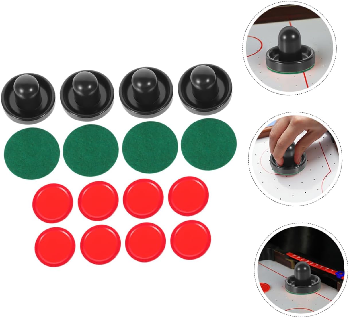4sets Ice Hockey Pusher Set Pucks Replacement Accessories for Air Hockey Tables for Indoor and Family Fun