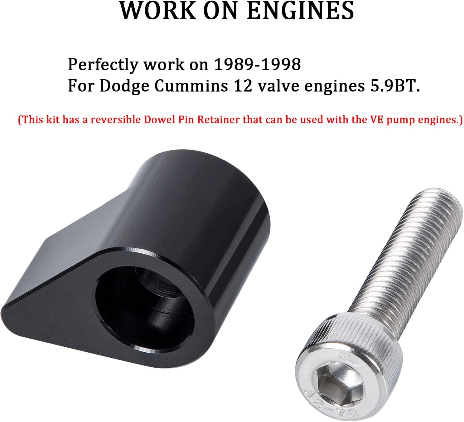 Killer Dowel Pin KDP Repair Kit for 1989-1998 for Dodge Cummins 12 Valve Engines 5.9BT (Black)