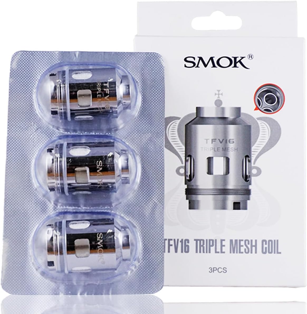 SMOK TFV16 Replacement Coils, Triple Mesh, 0.15 Ohm, High-Performance Coil Works With TFV16 Tank, TFV18 Tank, Mag P3 Kit, Morph 2 Kit, SMOK Vaping Coils, Pack of 3, No Nicotine