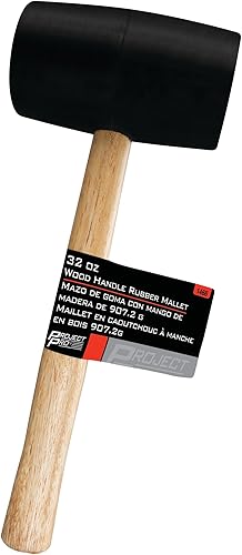 Miniatura 7 de Performance Tool Mazo de cabeza de goma dura 1466 con mango ergonómico de madera para carpintería, construcción y proyectos de bricolaje