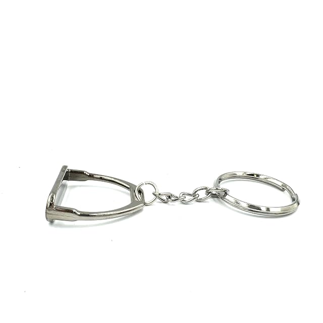 Foto 3 de 4 de JA Horse Llavero metálico colgante caballo jinete pony, Estribo plateado, 10 cm