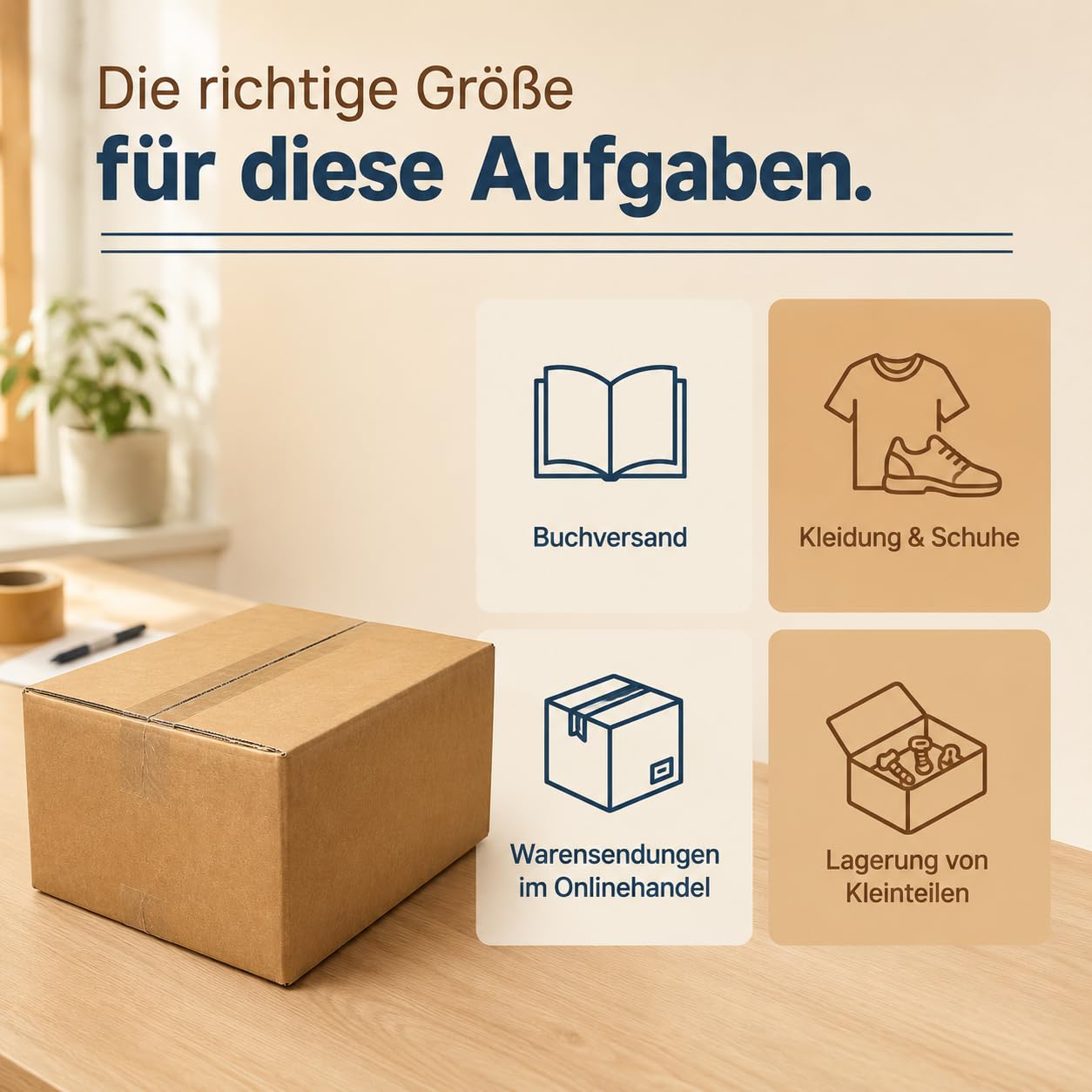 GiDeli Versandkartons Mittel 2-wellig 33x26x13,5 cm Braun 50 Stück - Wellpappe BC-Welle, Faltkarton FEFCO 0201 - Verpackungsmaterial für Warensendung - Onlinehandel - Flach angeliefert