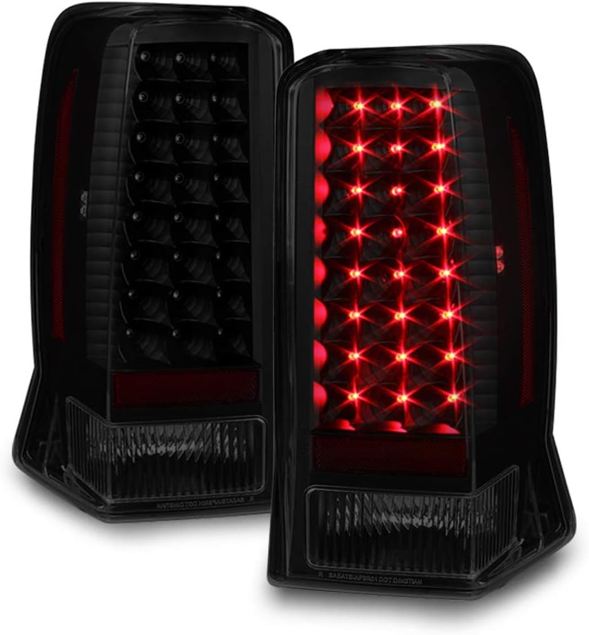 ACANII - For Black Smoke 2002 2003 2004 2005 2006 Cadillac Escalade ESV LED Tail Lights Lamps Driver & Passenger Side