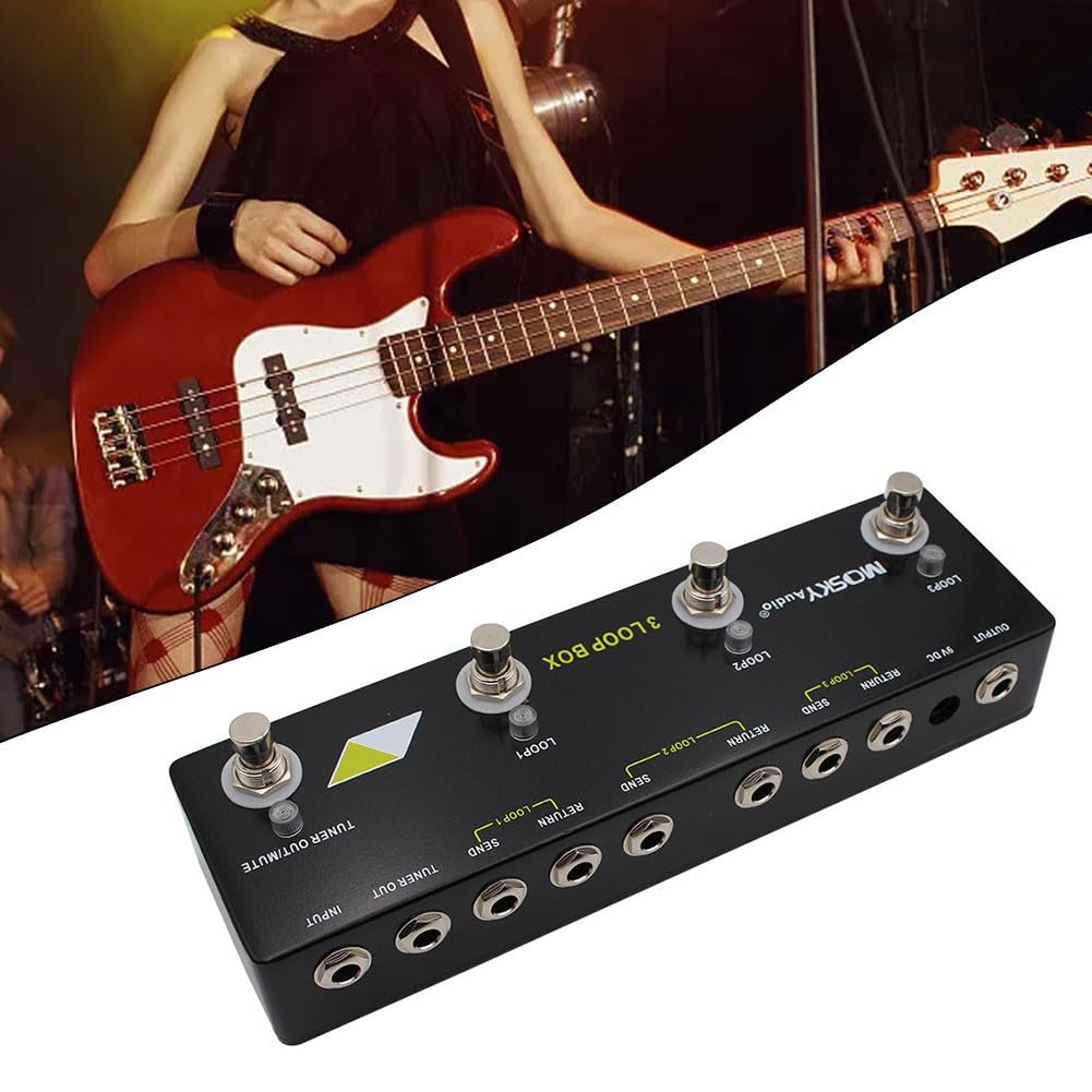 Pédale de boucle de guitare, pédale d'effet pour Moskyaudio, enregistreur à 3 boucles, True Bypass, tuner mute, coque en métal pour guitaristes