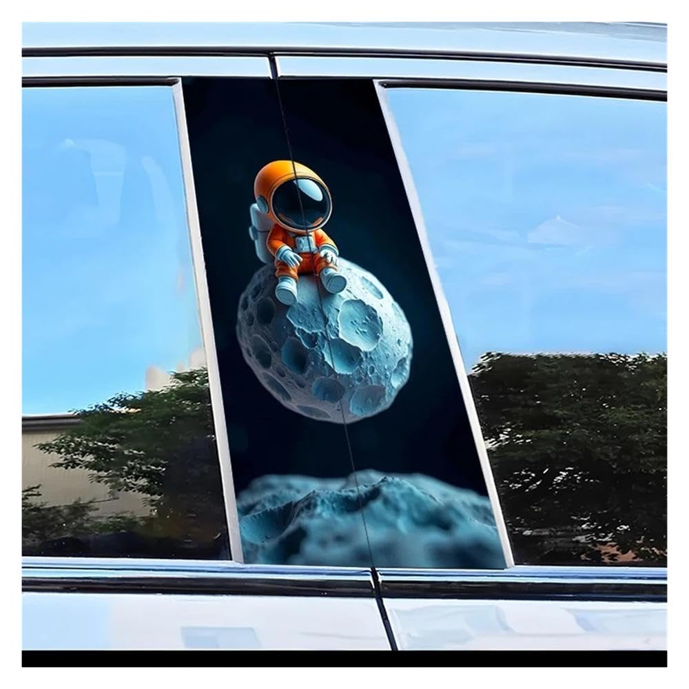 Body Parts 2pcs Car B-Pillar Sticker Space Astronaut Pattern Scratch Resistant Film