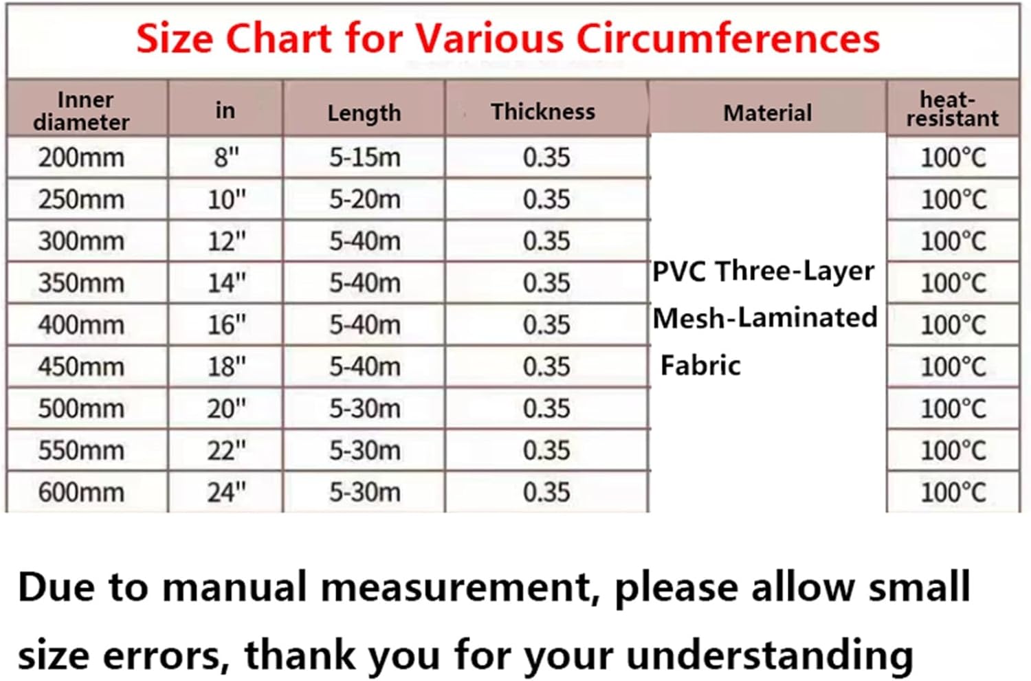 Heavy-duty Duct Hose with Adjustable Rope D Hook, Thickness 0.32 mm, Waterproof, Folding PVC exhaust duct, Easy Storage, for Ventilation, Drying, and Cooling Applications(10ft,Diameter - 550 mm)