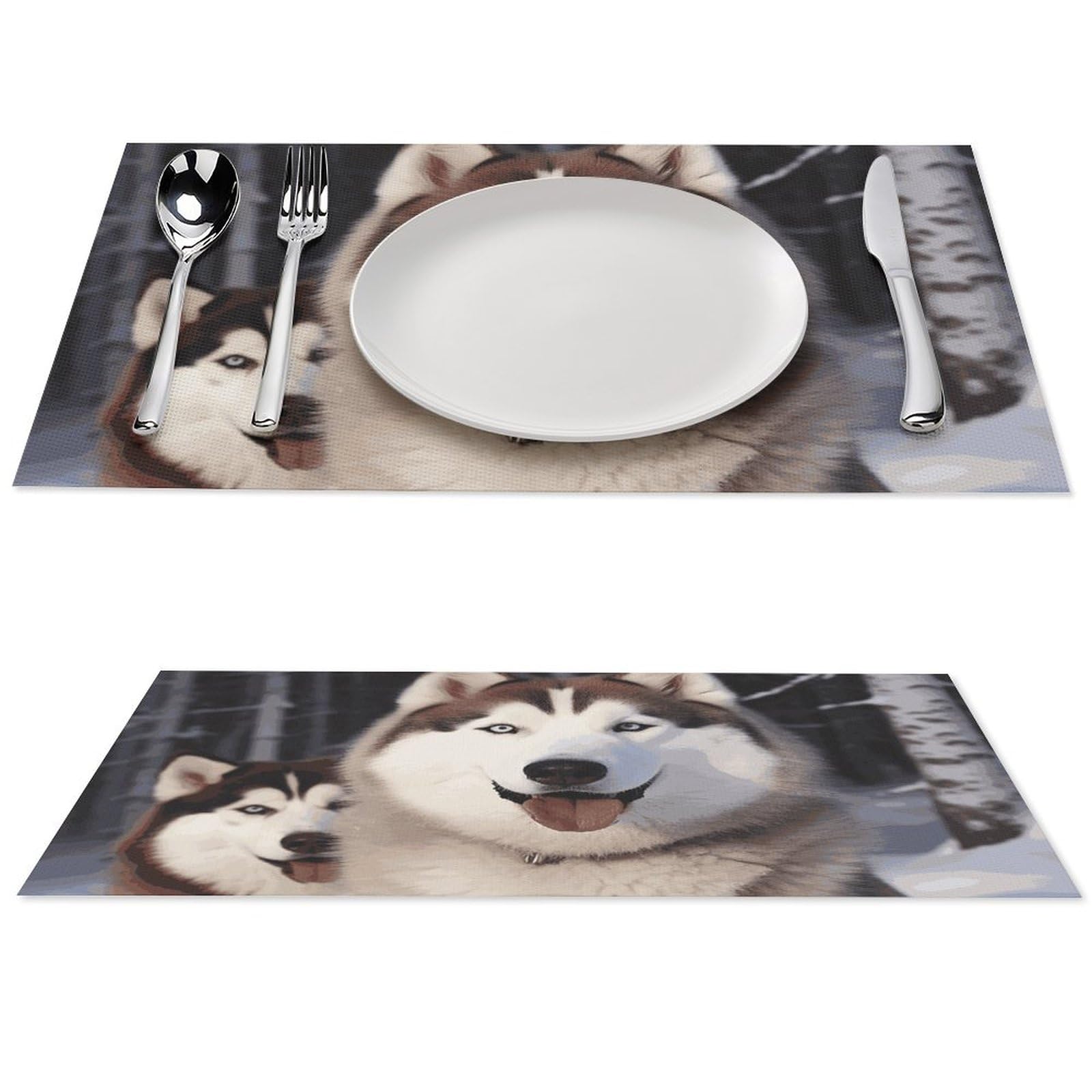 Sets de table de cuisine Huskies pour repas quotidiens et décoration de table de mariage