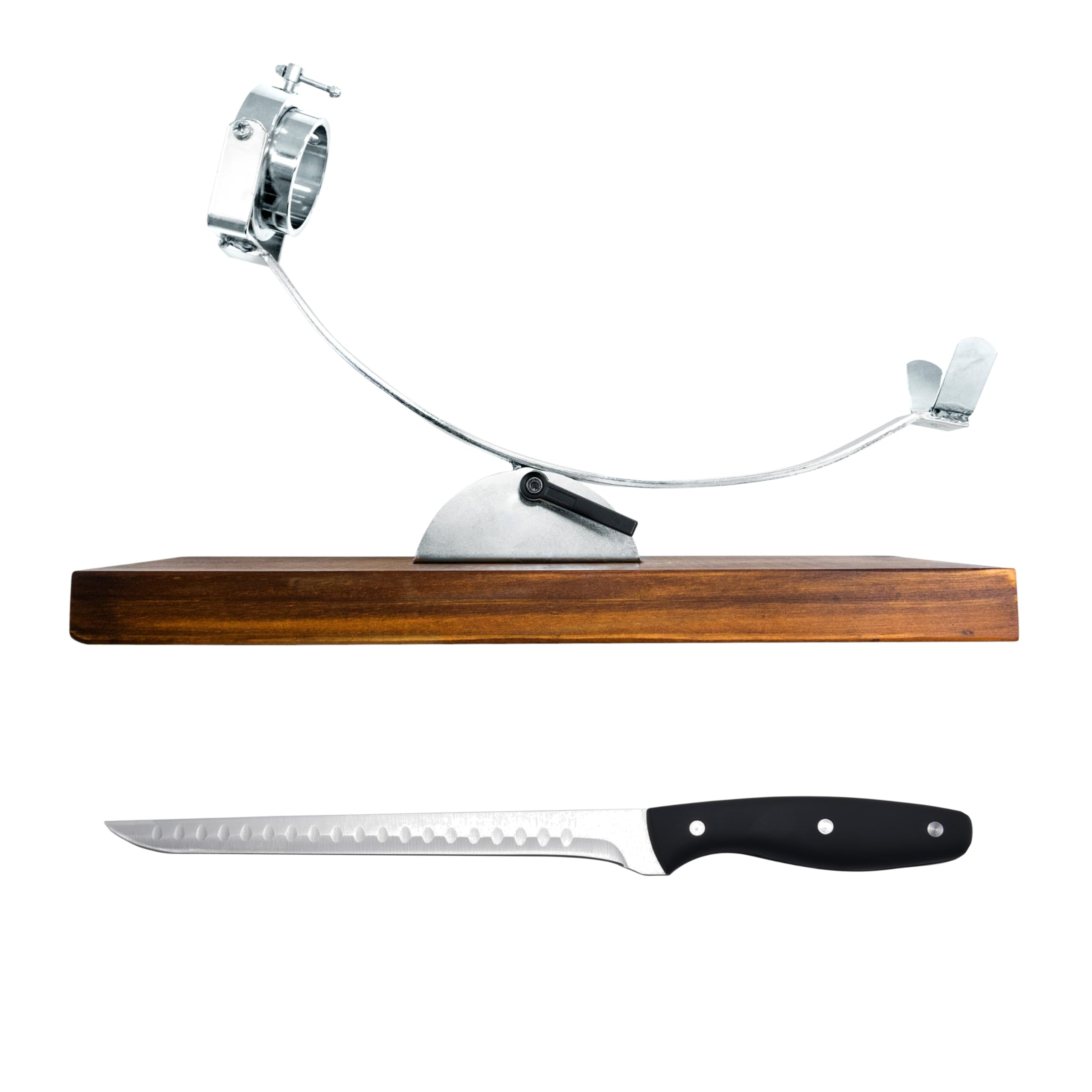 Nerthus FIJ 956 set support jambon basculant avec tête rotative et base réglable avec couteau à jambon