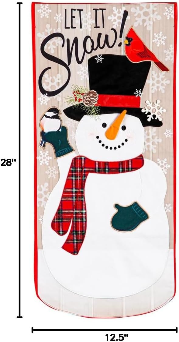 Evergreen Flag Let it Snow! Everlasting Impression Textile Garden Flag | 28 x 12.5 Inches | Outdoor Décor For Holiday Christmas