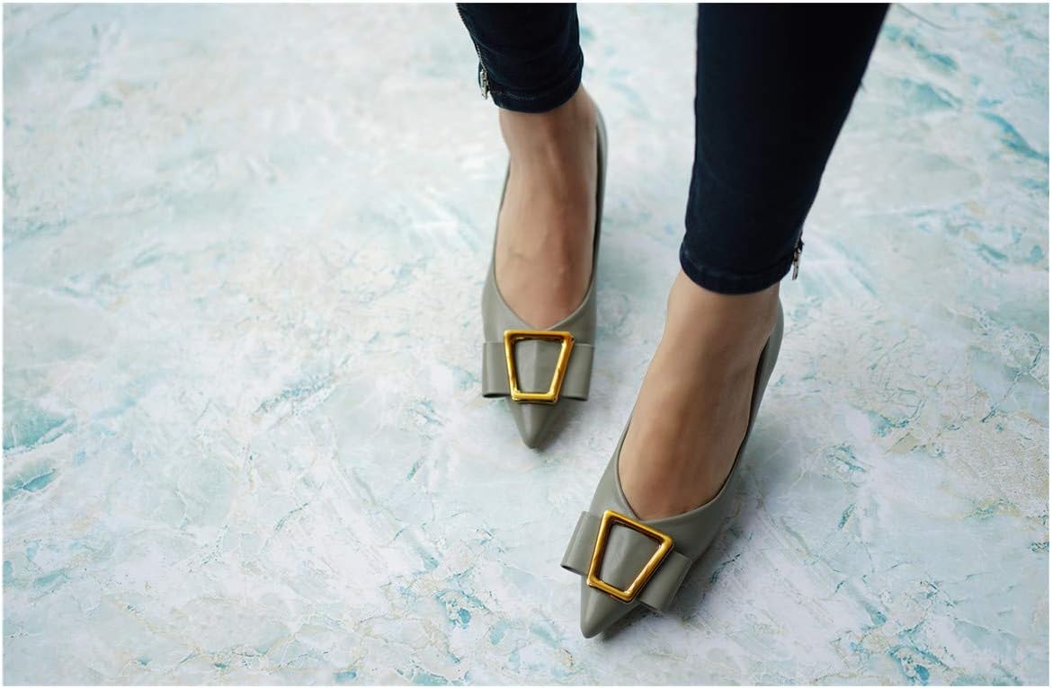 C.Paravano Pumps Shoes Women | Kitten Heels | Low Heel | Dress Shoes for Women | Pointed Toe Heels(Grey,Size 5.5) - Image 5