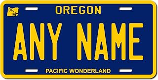 Personalized Oregon Souvenir License Plate 6" X 12" (inches) Aluminum. Add Your Name, Text or Numbers.Full Size Novelty Plate - Fits Car and Truck Name Plate Holders VER.2
