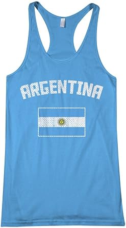 Threadrock Womens Argentina Flag Racerback Tank Top