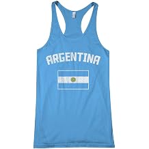 Threadrock Womens Argentina Flag Racerback Tank Top