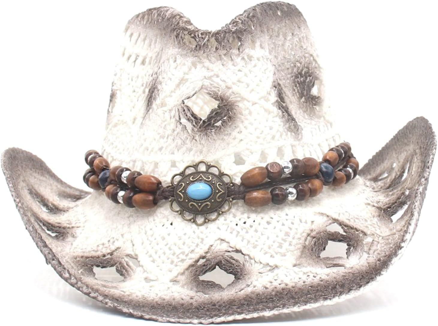 Fascia per cappello da cowboy in pelle intrecciata a mano