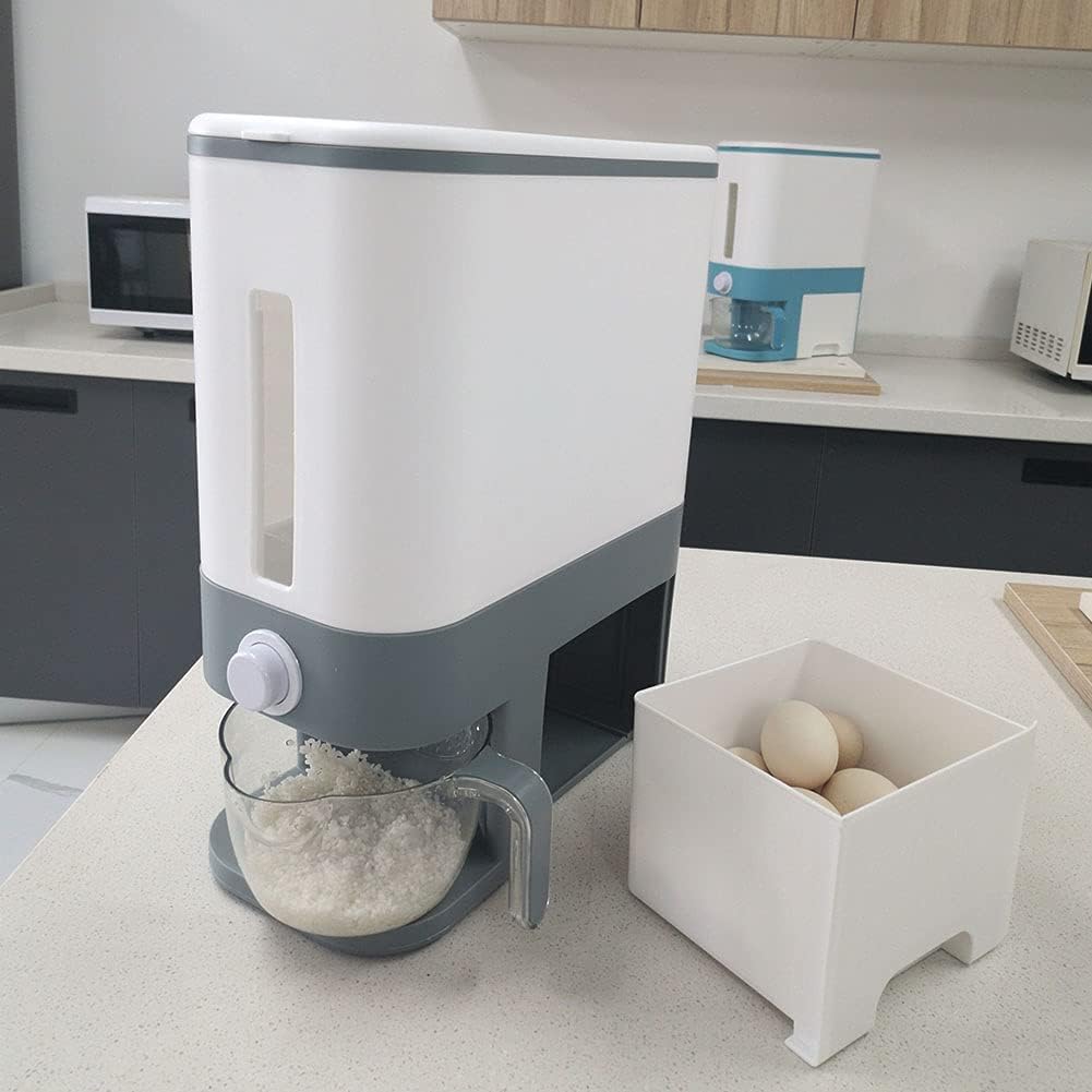 TTYM 23 Lbs Rice Dispenser,Rice Storage Container,Large Dry Food Dispenser with Egg Stoage Box Cereal Dispenser Bucket for Kitchen Soybean Corn: Home & Kitchen