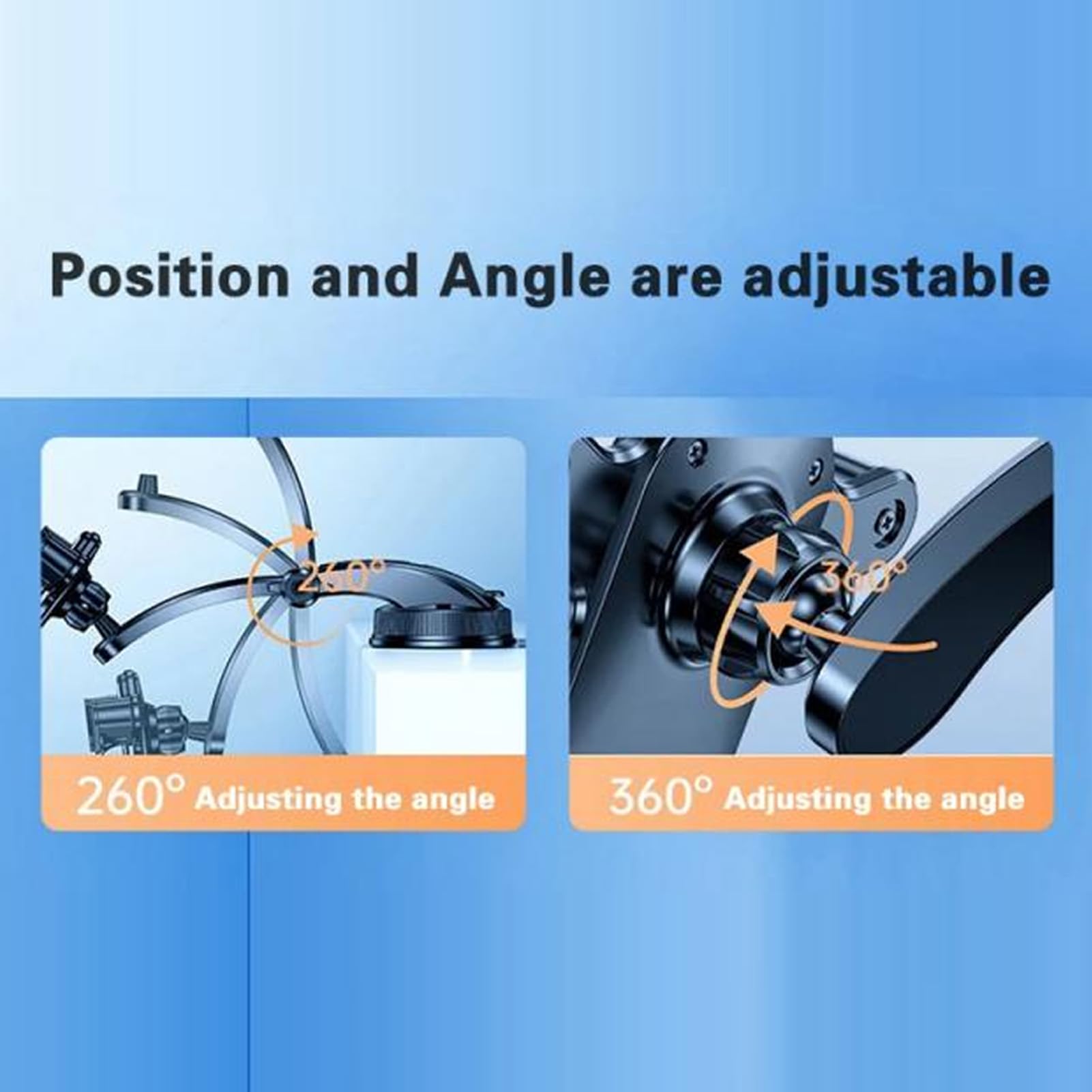 Annadue Car Walkie Talkie Holder Mount for Vehicle Handheld Radio Suction Cup Windshield Dashboard Bracket for Anytone for for Midland for Cobra CB Two Way Radio - Image 3