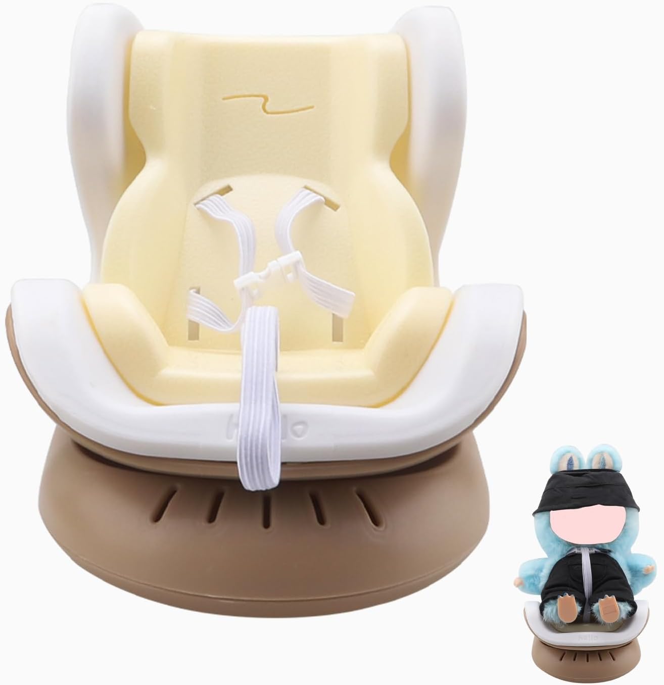 Doll Car Seat for Labubu with Air Vent Clip & Desktop Stand, Display Stand for Vehicle or Desktop Decoration, Car Ornament for Blind Box Fans, Collectors(for 17cm doll, NO Doll)
