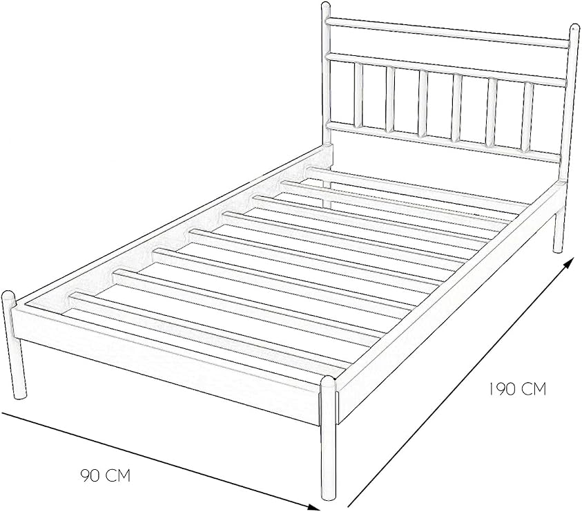 metalia GM 230 LİMA TEK KİŞİLİK KARYOLA SİYAH 90X190
