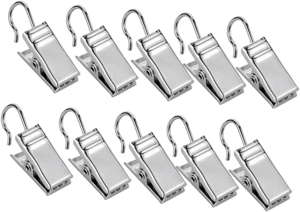 Levemolo 120pcs Curtain Metal Hook Clips for Shower Curtains Bathroom Accessories Led Lights Home Decor
