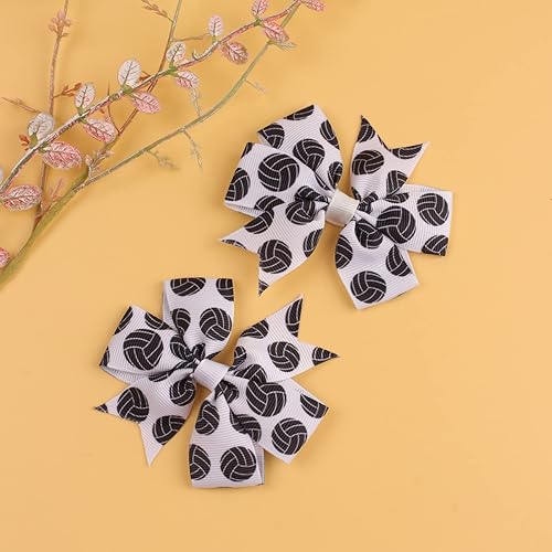 Miniatura 2 de Pinza de pelo de fútbol para niñas, clip de lazo de fútbol deportivo, accesorios para el cabello TSFJ50 (voleibol)