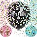 Produktbild Baby Gender Reveal Konfetti Ballon 36 Zoll schwarze Luftballons x2 mit rosa und blauen Herzform Konfetti Packs für Jungen oder Mädchen Baby Shower Gender Reveal Partyzubehör Dekoration Kit