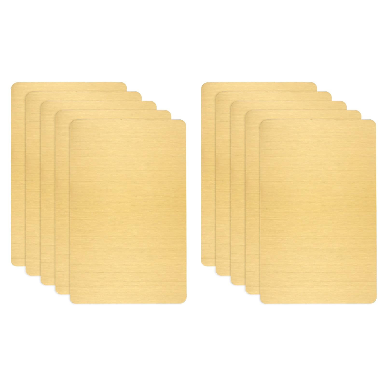 sourcing map 10pcs Metal Business Card Blanks, 100mm x 50mm x 0.5mm Stainless Steel Engraved Metal Business Visiting Name Cards for House Office DIY Gift Invitation(Brushed Gold) โ image 1