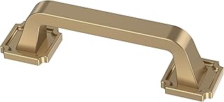 Franklin Brass 10 Pack Champagne Bronze Gold Cabinet Handles 3 inch (76mm) Kitchen Cabinet Handles and Drawer Pulls for Cupboards and Dressers |Notched Backplate