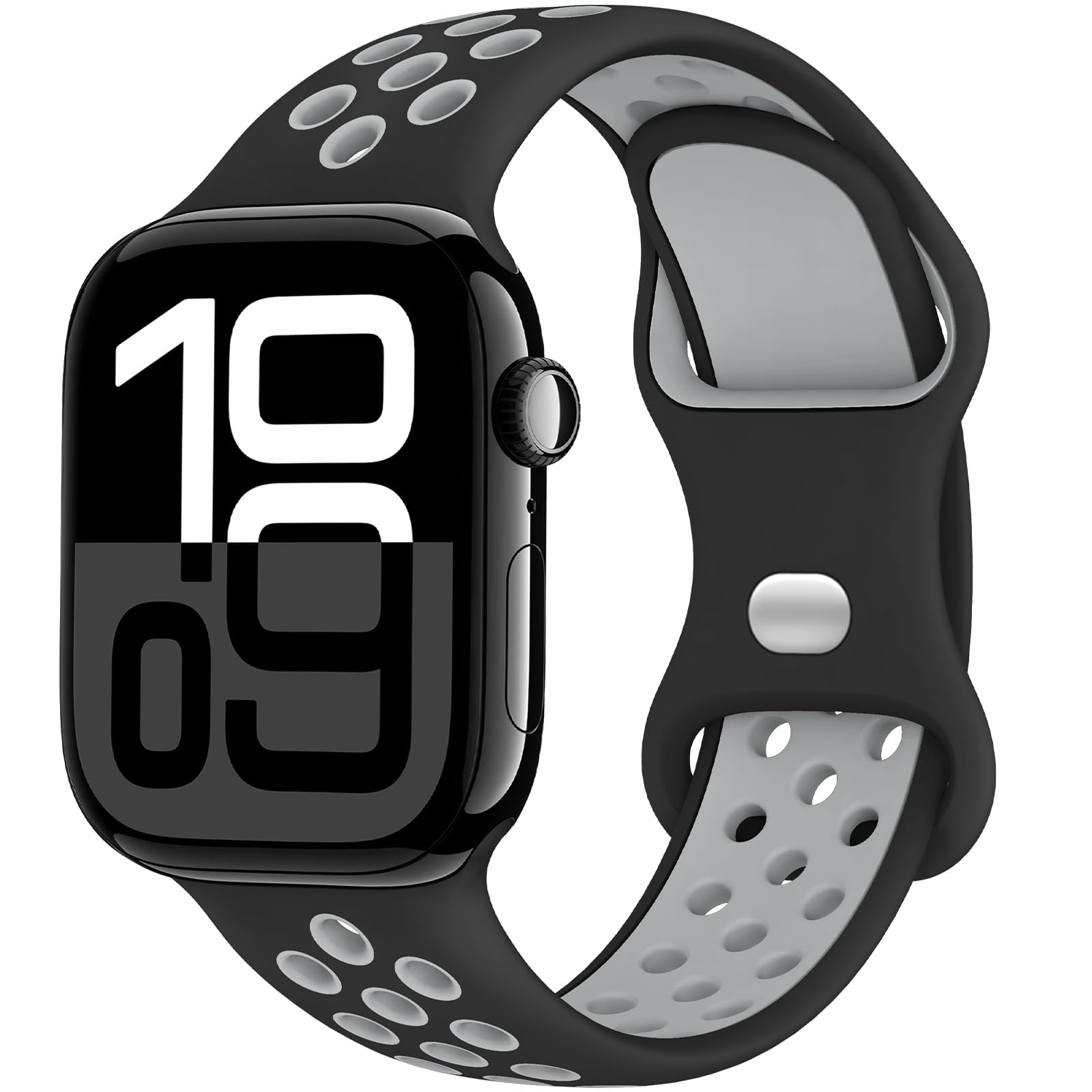 Yoohoo Sport Armband Kompatibel mit Apple Watch 46mm 45mm 44mm 42mm 41mm 40mm 49mm 38mm, Por?ses Atmungsaktiv Silikon Band f¨¹r iWatch SE Ultra 11 10 9 8 7 6 5 4 3 2 1 Damen Herren