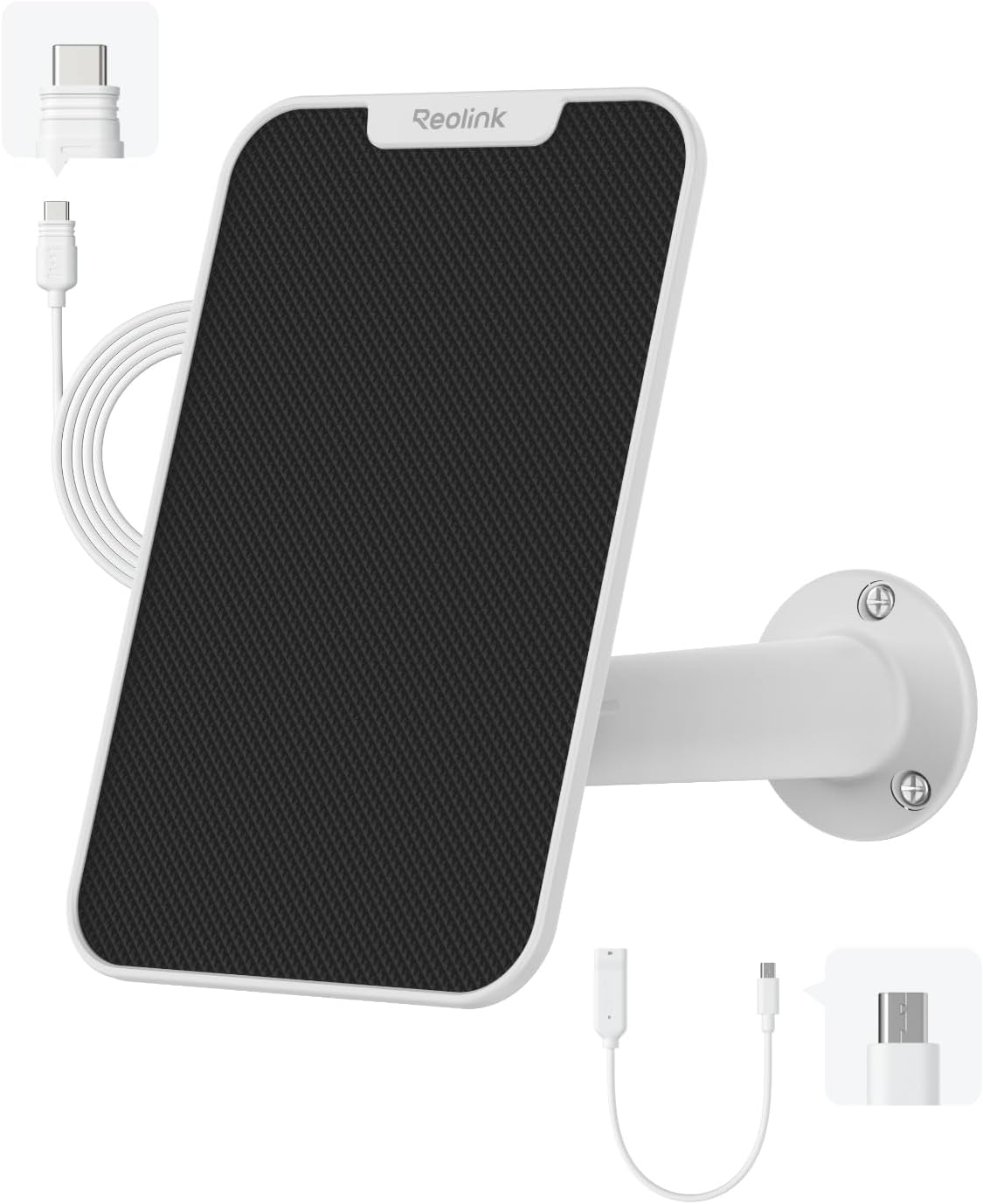 3W Solar Panel Power Designed for Wireless Outdoor Security Camera Solar Powered Cameras, 6V Type C Port, Compatible with Argus Eco/Go PT Plus/Argus 3 Pro/Argus PT, Non-Stop Charging (White)