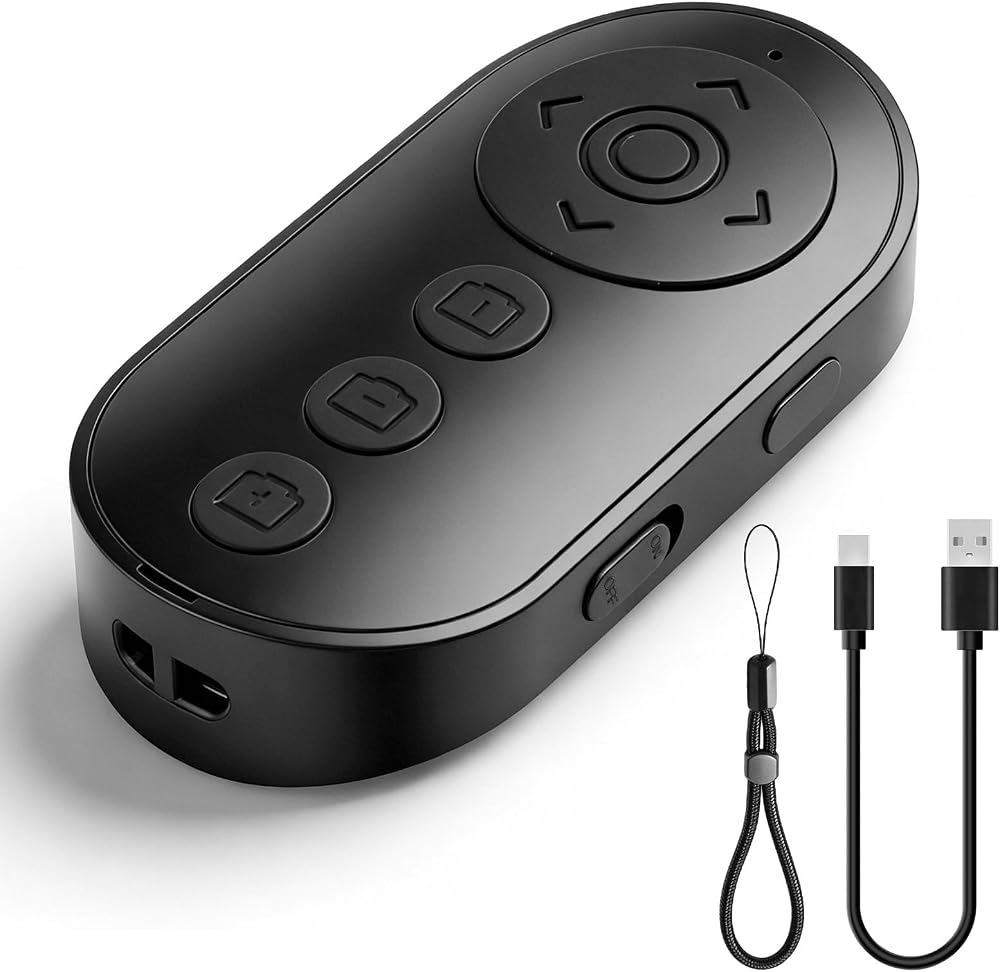 Telecomando di scatto wireless Bluetooth ricaricabile, con controllo foto/video, per fotocamera e smartphone