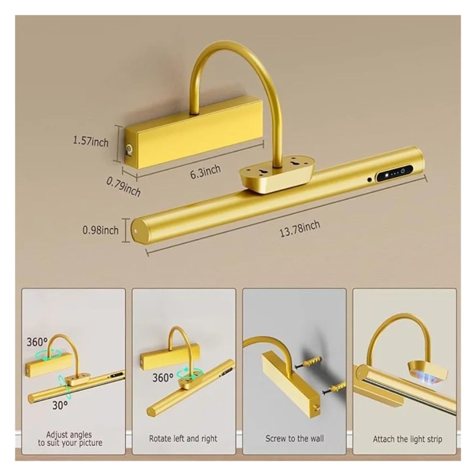 Lampes murales rechargeables 4000 mAh avec télécommande