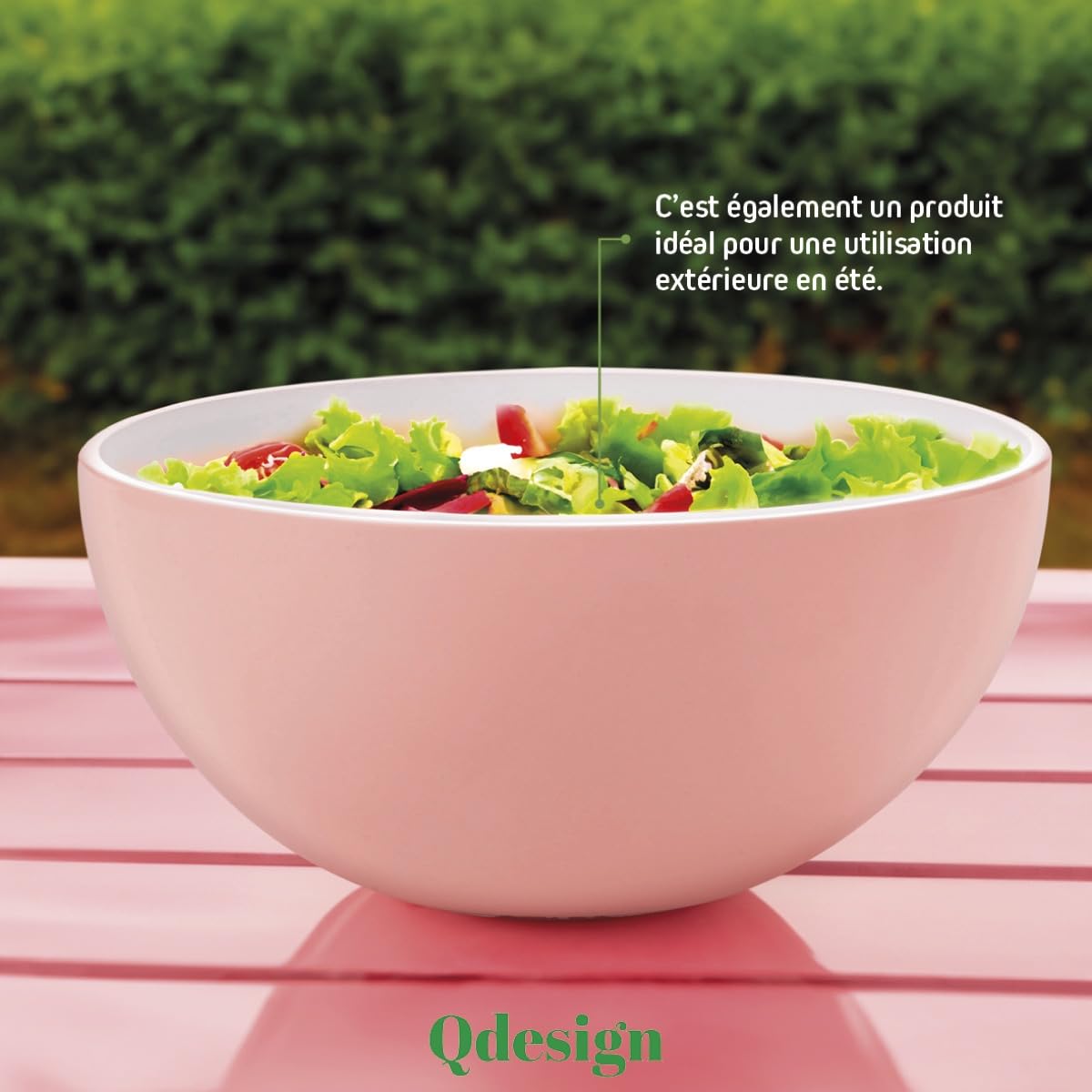 Saladier Mélamine 32 Cm Qdesign - Léger, Sain, Empilable | Idéal Pâtes, Salades, Préparations | Vert Citron