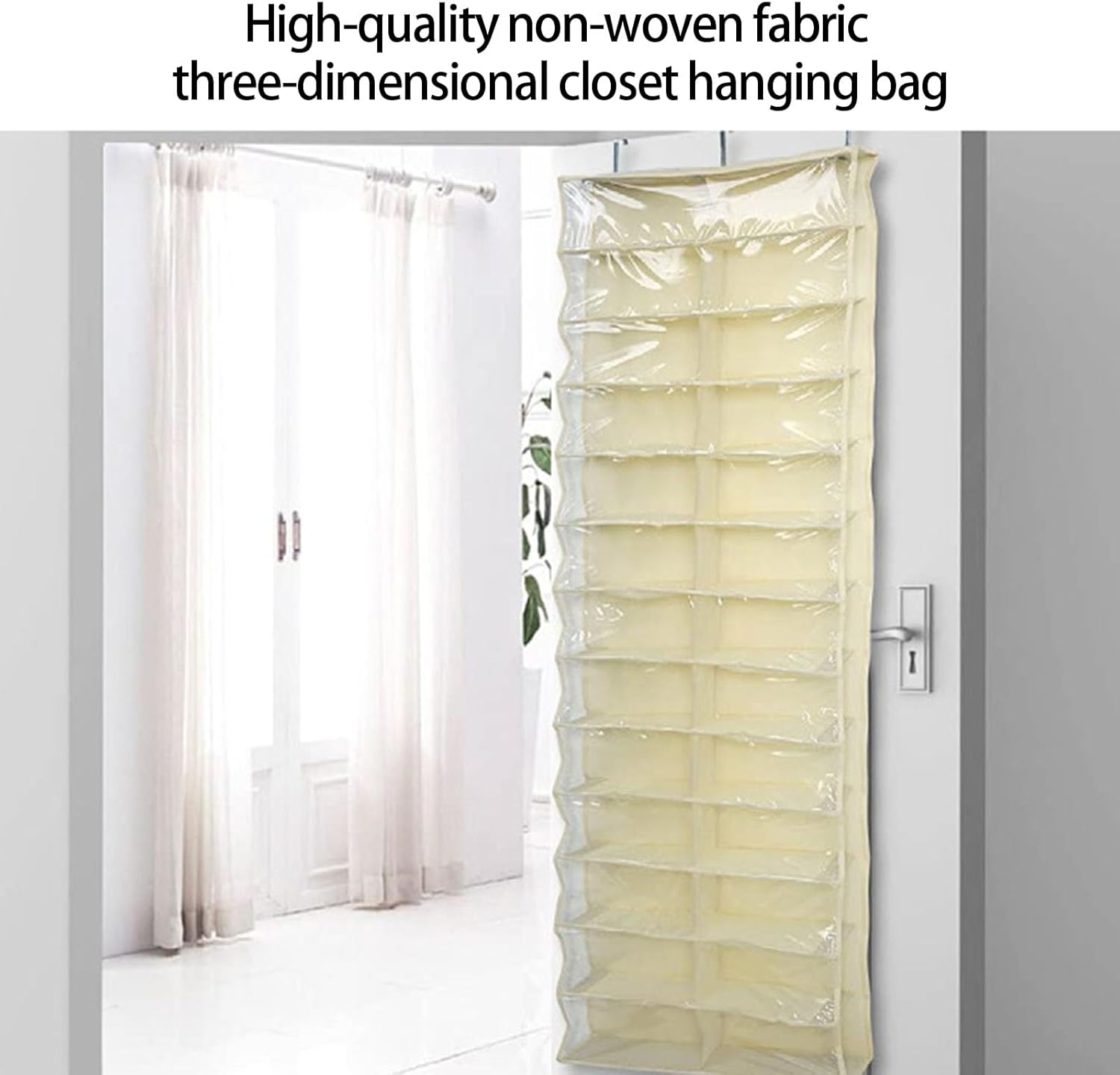 Door Hanging Shoe Rack Organizer,26-Pocket Clear Holder, Pockets Wall Shoes Bag, Portable Closet Wardrobe for Easy Sweatshirt and Shoe Organization Door Shoe Planner