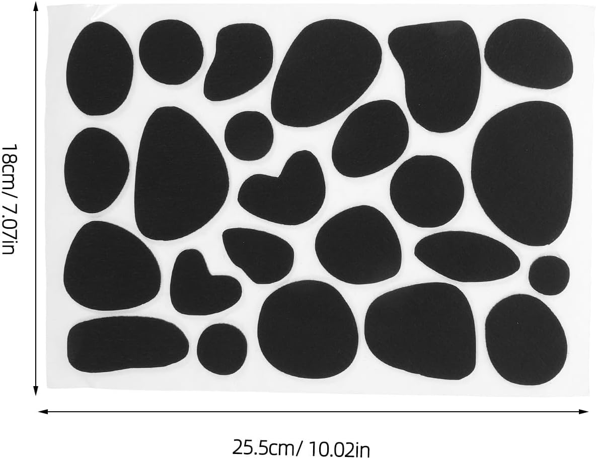 Black Self Adhesive Felt Dots 6 Sheets for Hats and Fabric