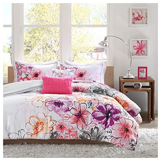 Intelligent Design Comforter Set Vibrant Floral Design