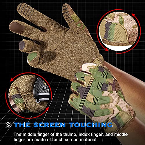 Yosunping Touchscreen Tactical Gloves For Men Motorcycle Cycling Atv Bike Motorbike Hunting Hiking Airsoft Paintball Riding Driving Work Outdoor Full Finger Gloves Camo Xl #TOP5