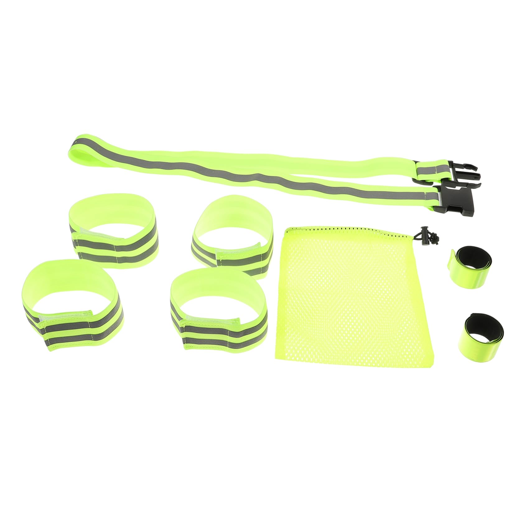 Toyvian Cinturino per Il Corpo Fascia da Corsa Cintura Bande da Polso equipaggiamento Riflettente Cinture da Corsa Pellicola Riflettente ad Alta luminosità Green