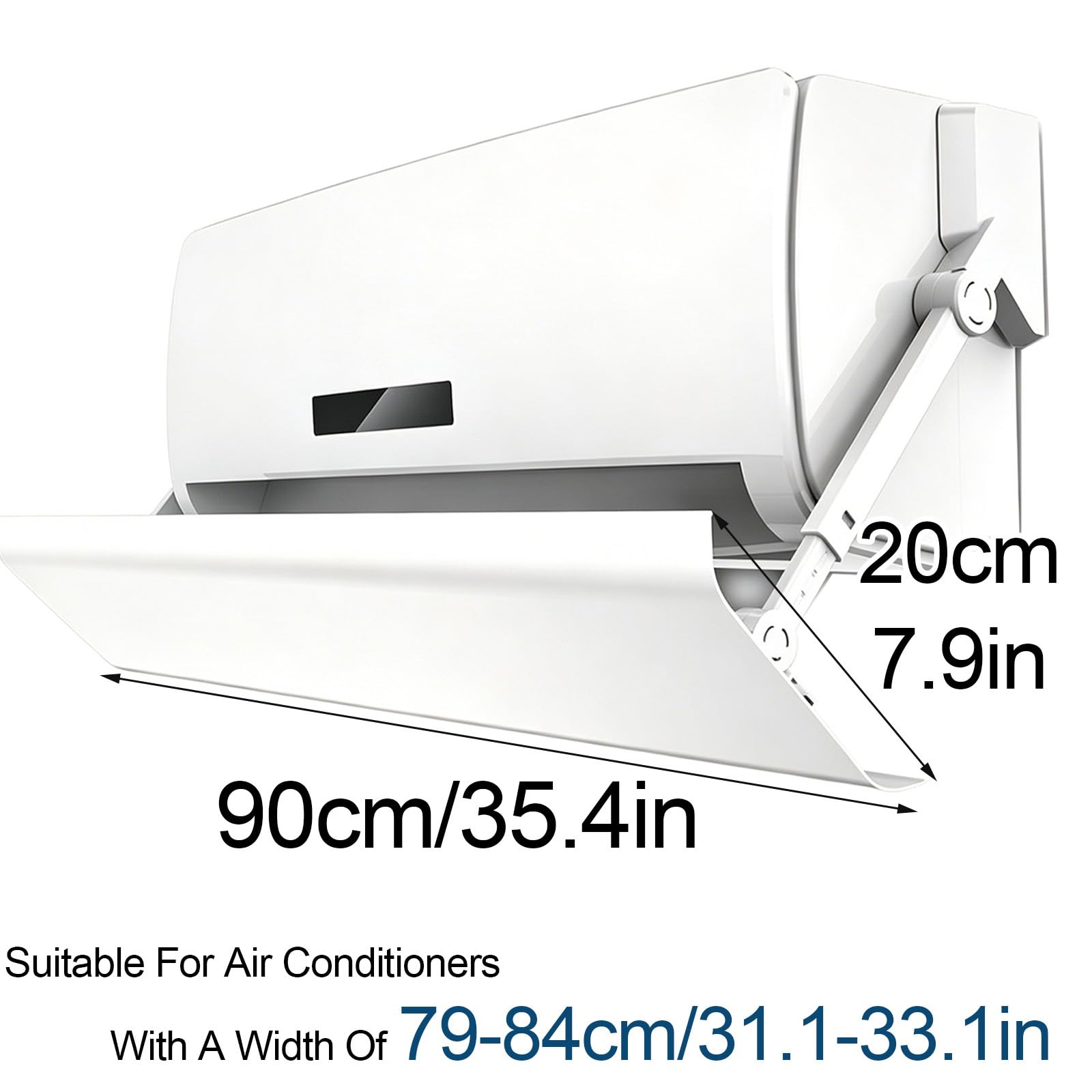 Deflettore Climatizzatore a Parete 20cm, Installazione Senza Attrezzi, Regolabile con Protezione Anti Condensa