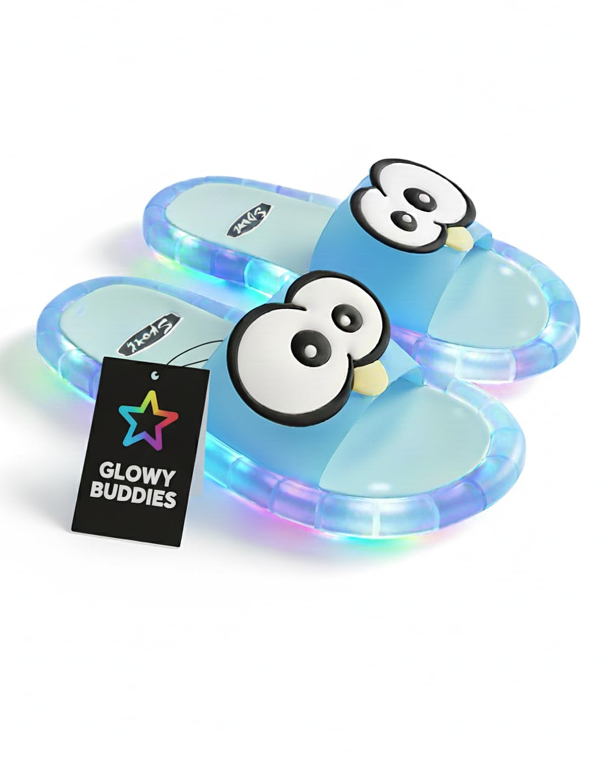 ENPGLPJ Women's Light-Up Slippers for Women Indoor House Slippers House Shoes Memory Foam Fuzzy Bedroom Cute Open Toe Non Slip Outdoor Platform Slides