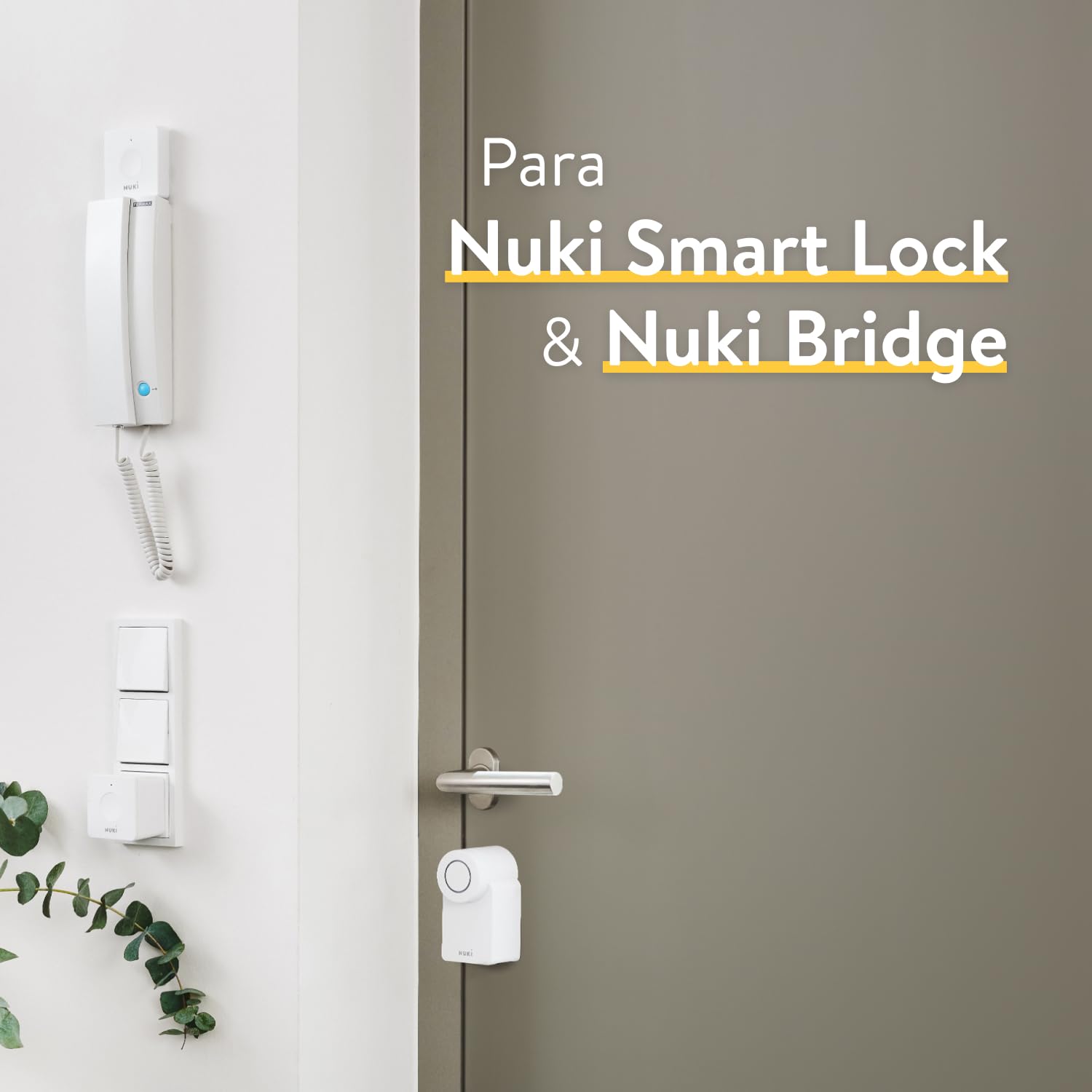 Nuki Opener, cerradura electrónica para edificios de apartamentos, controla tu interfono con el smartphone, abrepuertas automático, requiere Nuki Bridge WiFi, cerraduras inteligentes, blanco