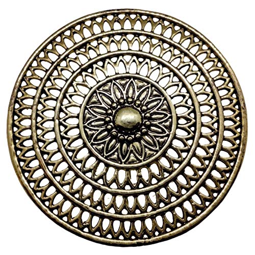 fure Metal Lotus Grill Finger Ring (Antic Bronze) for Women - 5.5 cm Diameter-picture-0