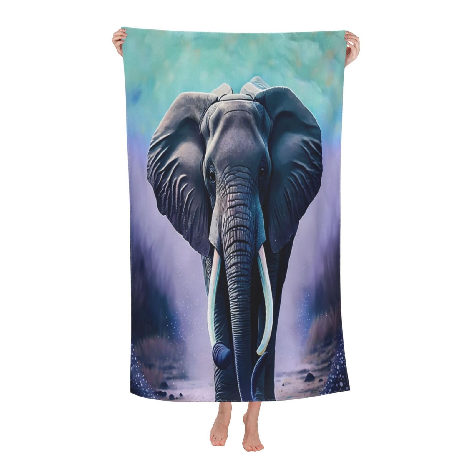 LSRCPD Beach Towels Mandala Elephant Style Swim Yoga Bath Swimming For Women Men 80X130Cm