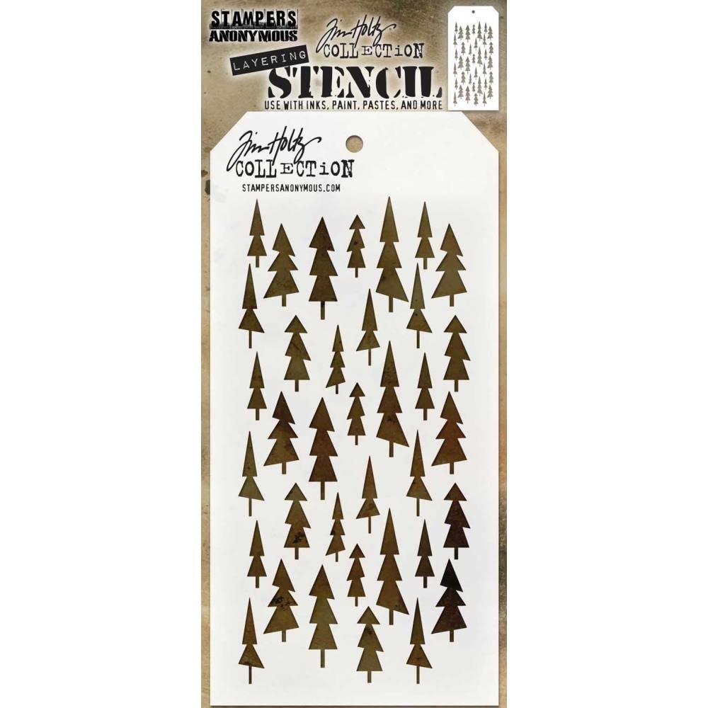 Stampers Anonymous Tree Lot Tim Holtz Layered Stencil 4.125"X8.5"