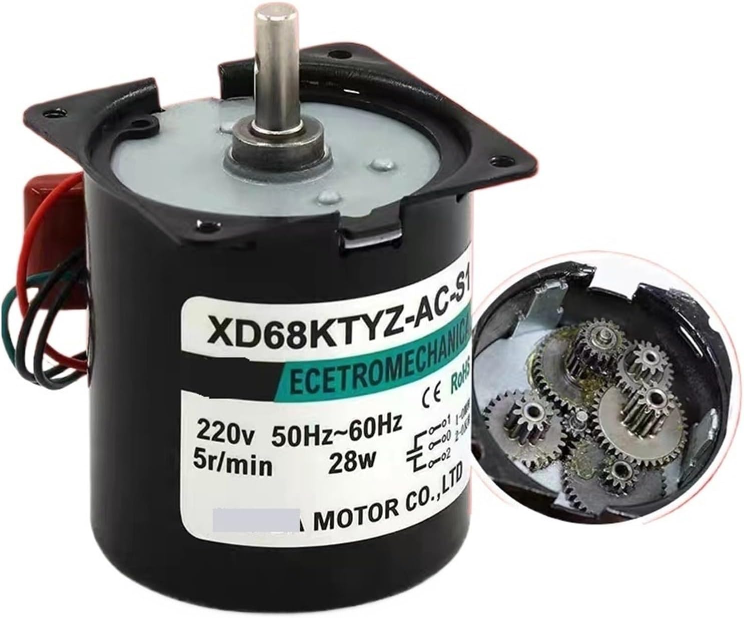 220V AC permanent magnet synchronous motor 68KTYZ low speed 28W reversible micro round table selection motor(80rpm)
