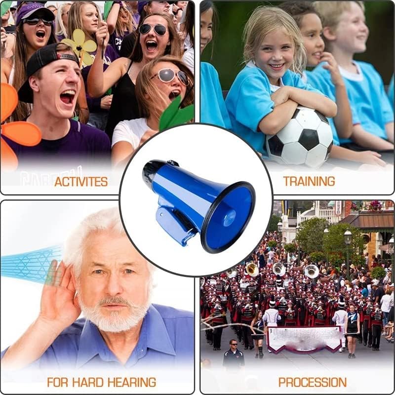 Portable Megaphone Bullhorn 25 Watt Compact Megaphone Speaker PA Bullhorn - with Built-in Siren, Voice Recorder, Opener Powerful and Lightweight Amplifiers(Nero)