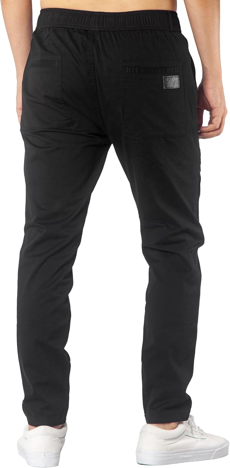 ITALYMORN Slim Fit Khaki Cargo Joggers for Men with Zipper Ankle Stretch Casual Chino Pants - Image 2